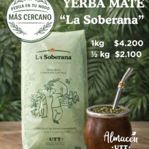 Yerba agroecológica La Soberana UTT x 1kg